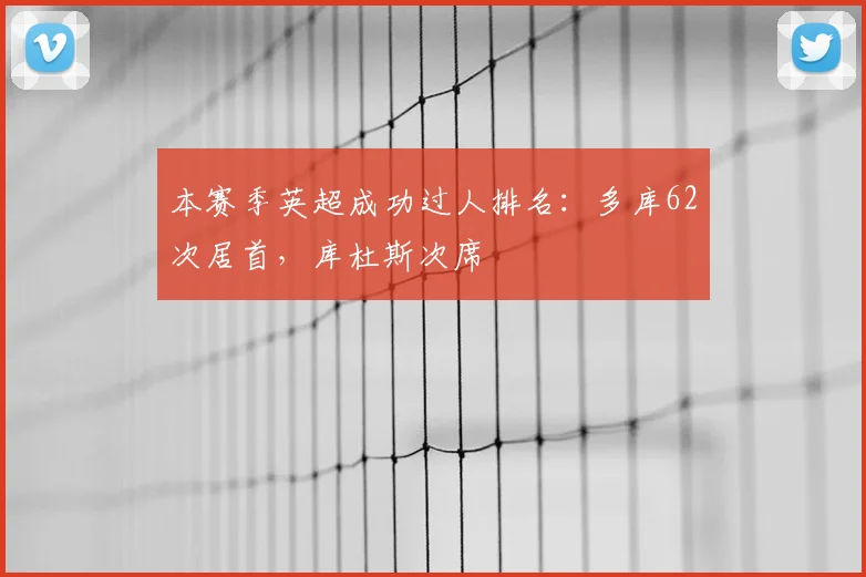 本赛季英超成功过人排名：多库62次居首，库杜斯次席
