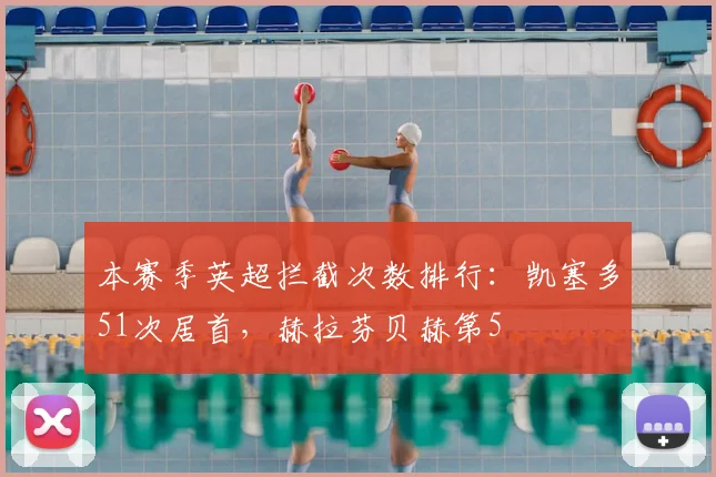 本赛季英超拦截次数排行：凯塞多51次居首，赫拉芬贝赫第5